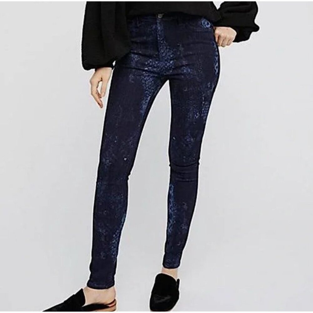 Free People Lacey Snake‎ Print Skinny Jeans Womens 29